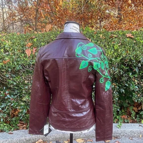 Custom Painted Leather Jacket NWT - Picture 3 of 4
